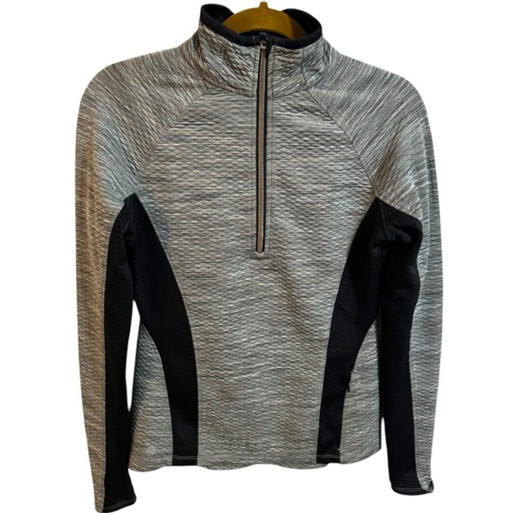 Athleta Tops - Athleta Quilted Gray and Black 1/4 Zip